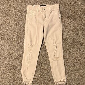 J Brand Soft Pink Mid-Rise Crop Pants